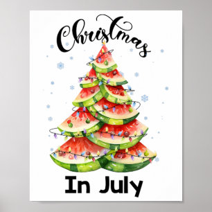 Waterlemon Kerstboom Kerstmis in juli Zomer Poster