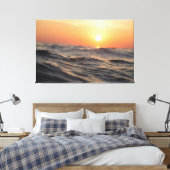 Waterlichaam tijdens het gouden uur canvas afdruk (Insitu (Slaapkamer))