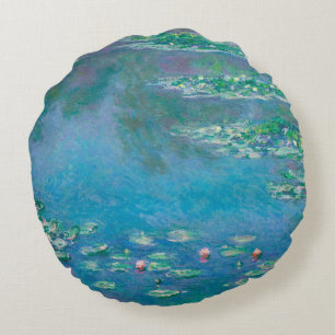 Waterliezen door Claude Monet Fine Art Painting Rond Kussen