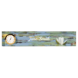 Waterlily Lake Flower Waterverf Naambordje
