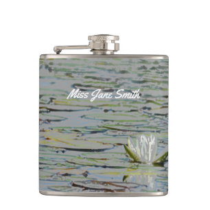 Waterlily Pond Lake Flower I Drink Flask Heupfles