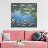 Waterlioenen van Claude Monet,  bloemen Canvas Afdruk (Insitu (Woonkamer))