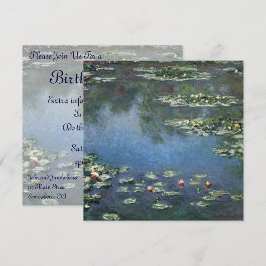 Waterlioenen van Claude Monet, bloemen Kaart (Voorkant / Achterkant)