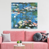 Waterlioenen van Claude Monet, impressionisme Canvas Afdruk (Insitu (Woonkamer))