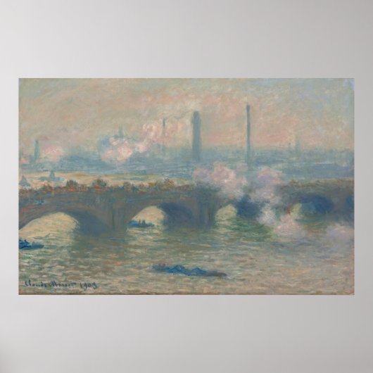 Waterloo Bridge, grijze dag - Claude Monet Fine Ar Poster (Voorkant)