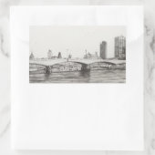 Waterloo Bridge Londen. 10-31-2006 Rechthoekige Sticker (Tas)