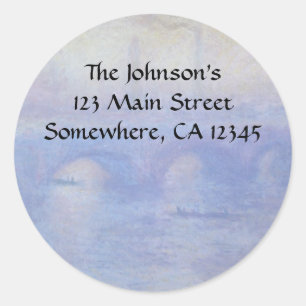 Waterloo Bridge, Mist Effect door Claude Monet Ronde Sticker