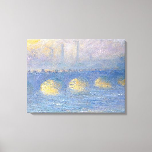 Waterloo Bridge, temps couvert | 1904 Canvas Afdruk (Voorkant)
