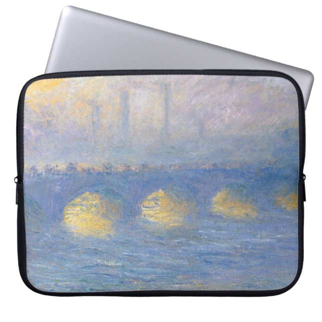 Waterloo Bridge, temps couvert | 1904 Laptop Sleeve (Voorkant)