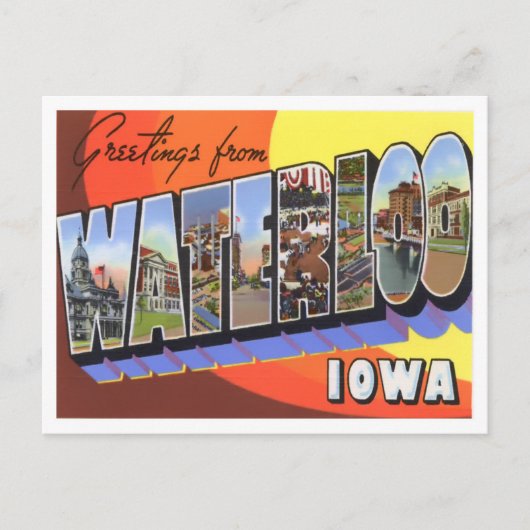 Waterloo, Iowa  Big Letters Briefkaart (Voorkant)