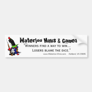 Waterloo Minis Game Shop bumpersticker. Bumpersticker