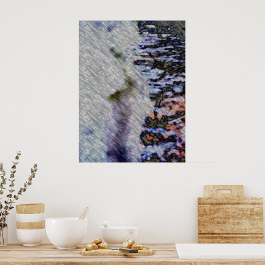 Waterlooper, digitaal abstract poster (Keuken)