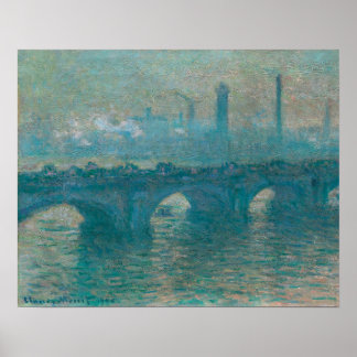 Waterloorbrug, grijs weer (1900) poster