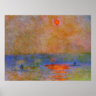 Waterloorbrug, zonlicht in de mist, poster