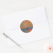 Waterloorbrug, zonlicht in de mist, ronde sticker (Envelop)