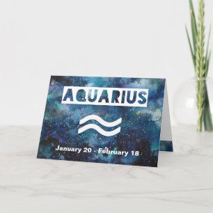 Waterman Astrologie Blauwe Waterverf Galaxy Verjaa Kaart