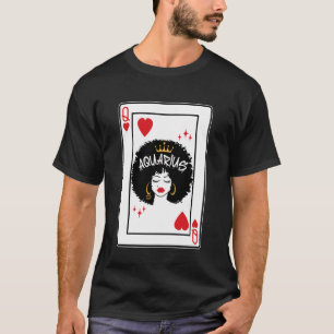Waterman Astrologie Zwarte Koningin Harten Blackja T-shirt