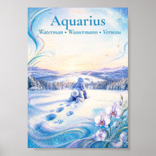 Waterman Dierenriem Kleine Kunst   Dromerige Astro Poster