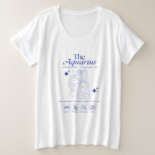 Waterman Dierenriem Originaliteit Astrologie Lijn Grote Maat T-shirt