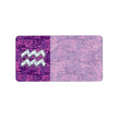 Waterman Dierenriem Symbool op fuchsia digitale ca Etiket (Voorkant)