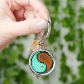 Waterman en houten aap sleutelhanger (Hand)