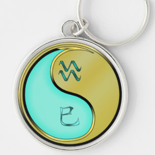 Waterman en metalen slang sleutelhanger