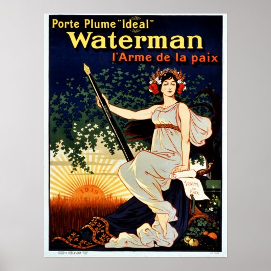 waterman fonteinpen adverteren poster (Voorkant)