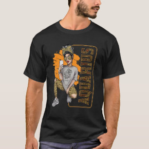 Waterman Meisje Messy Bun Leopard Voor Vrouwen Kon T-shirt