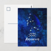 Waterman Sterrenbeeld Blauwe Sterrenstelsel Lucht Briefkaart (Voorkant / Achterkant)