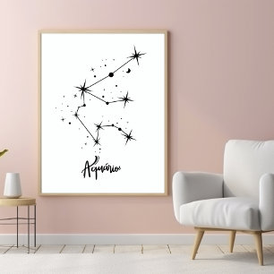 Waterman Sterrenbeeld Cadeau Waterman astrologie Canvas Afdruk