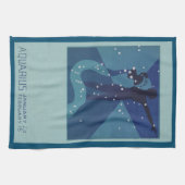 Waterman sterrenbeeld, Vintage Zodiac Astrologie Theedoek (Horizontaal)