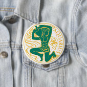 Waterman teken van de dierenriem op een ronde button 4,0 cm (In situ)