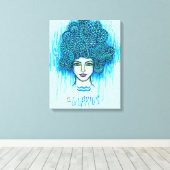 Waterman Vrouw Canvas Afdruk (Insitu (Houten vloer))