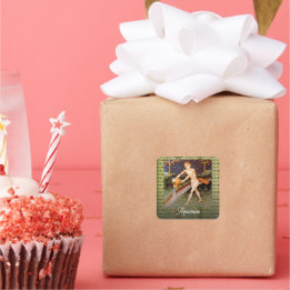 Waterman Waterdrager Zodiac teken Verjaardagsfeest Vierkante Sticker