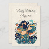 Waterman Waterdrager Zodiac Verjaardag Flat Kaart (Voorkant / Achterkant)