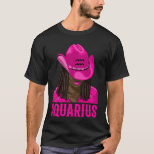 Waterman Westerse Cowgirl Afro-Amerikaanse Zwarte T-shirt