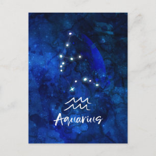 Waterman Zodiac Constellation Blauwe Galaxy Sky Briefkaart