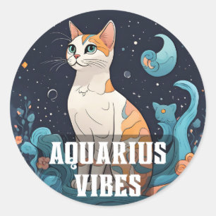 Waterman Zodiac Decal voor Astrologie liefhebbers Ronde Sticker