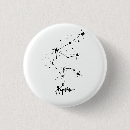 Waterman Zodiac teken Gift Aquarius astrologie Ronde Button 3,2 Cm (Voorkant)