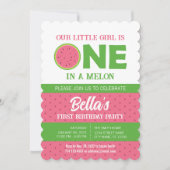 Watermeloen 1e verjaardag Uitnodiging met afbeeldi (Voorkant)