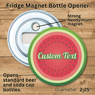 Watermeloen Achtergrond Flesopener Button Flesopener