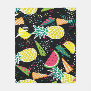 Watermeloen Ananas: Geometrisch naadloos patroon Fleece Deken