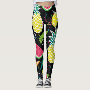 Watermeloen Ananas: Geometrisch naadloos patroon Leggings