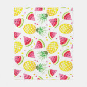 Watermeloen Ananas Zomer Naadloze Print Fleece Deken (Voorkant)