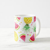 Watermeloen Ananas Zomer Naadloze Print Koffiemok (Voorkant rechts)