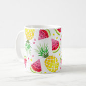 Watermeloen Ananas Zomer Naadloze Print Koffiemok (Voorkant links)