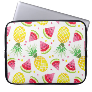 Watermeloen Ananas Zomer Naadloze Print Laptop Sleeve