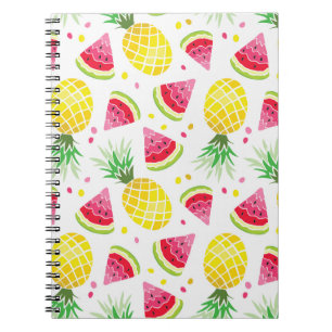 Watermeloen Ananas Zomer Naadloze Print Notitieboek