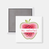 Watermeloen Apple gepersonaliseerde leraar Magneet (Voorkant / Achterkant)