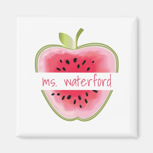 Watermeloen Apple gepersonaliseerde leraar Magneet (Voorkant)